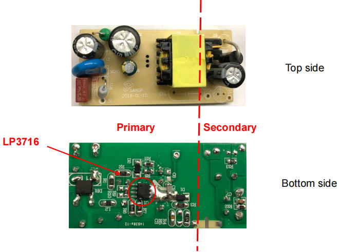 LP3716 12V1A自供电PSR控制芯片参考设计（电路原理图及DEMO样板）